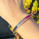 Pera Rainbow CZ Zircon Bangles for Women Hand Jewelry Z013