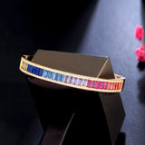 Pera Rainbow CZ Zircon Bangles for Women Hand Jewelry Z013