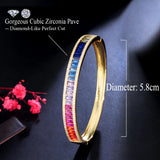 Pera Rainbow CZ Zircon Bangles for Women Hand Jewelry Z013