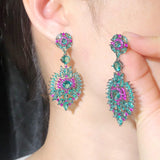 Pera Light CZ Water Drop Dangle Earrings for Female Bohemian Jewelry
