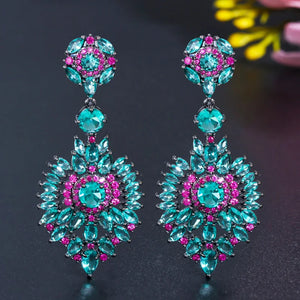 Pera Light CZ Water Drop Dangle Earrings for Female Bohemian Jewelry