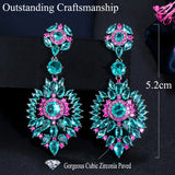 Pera Light CZ Water Drop Dangle Earrings for Female Bohemian Jewelry