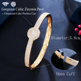 Pera CZ Pave Big Open Cuff Bangles for Women Indian Jewellery Z072