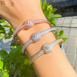 Pera CZ Pave Big Open Cuff Bangles for Women Indian Jewellery Z072