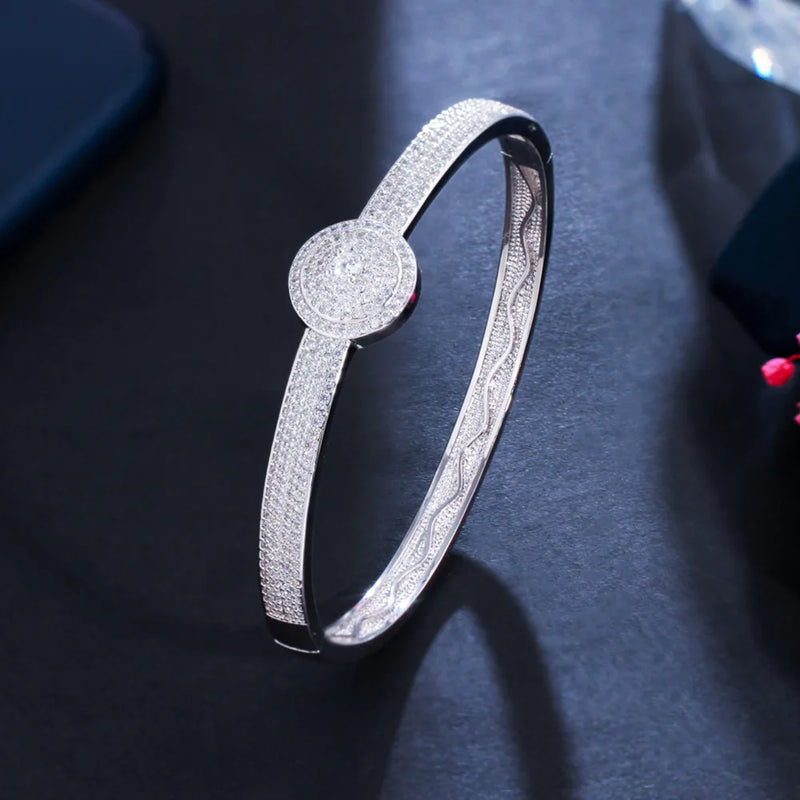 Pera CZ Pave Big Open Cuff Bangles for Women Indian Jewellery Z072