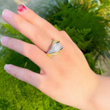 Extraordinary CZ Zircon Striped Bridal Wedding Open Resizable Ring R020