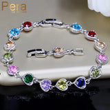 Pera Bridal Wedding Charm Bracelet Heart CZ Stone Jewelry B061
