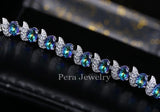 Pera CZ Jewelry Micro Pave Light Rhinestone Bracelet for Women