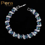 Pera CZ Jewelry Micro Pave Light Rhinestone Bracelet for Women