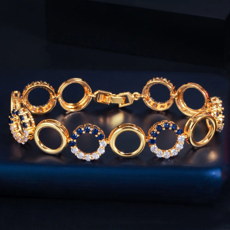 Multicolor CZ Tennis Bangle Bracelet for Women Party Jewelry