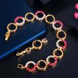 Multicolor CZ Tennis Bangle Bracelet for Women Party Jewelry