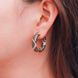 Pera CZ Snake Stripes Hoop Earrings for Women E731