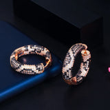 Pera CZ Snake Stripes Hoop Earrings for Women E731
