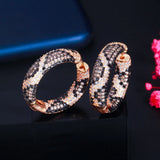 Pera CZ Snake Stripes Hoop Earrings for Women E731