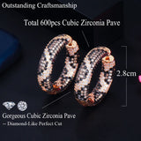 Pera CZ Snake Stripes Hoop Earrings for Women E731