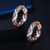 Pera CZ Snake Stripes Hoop Earrings for Women E731