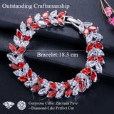 Pera CZ Crystal Silver Bridal Wedding Chain Link Bracelet Bangle