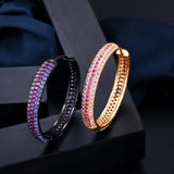 High-Quality Red Purple CZ Hoop Earrings for Women