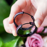 High-Quality Red Purple CZ Hoop Earrings for Women