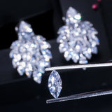Vintage Bohemian Green Stone Drop Earrings with CZ