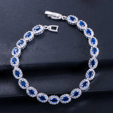 Pera Oval-Shape Chain Bracelet Red Cubic Zirconia Crystal