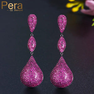 Hot Pink CZ Disco Ball Dangle Earrings for Women