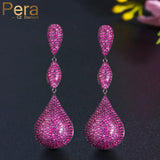 Hot Pink CZ Disco Ball Dangle Earrings for Women