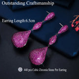 Hot Pink CZ Disco Ball Dangle Earrings for Women