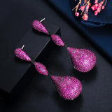 Hot Pink CZ Disco Ball Dangle Earrings for Women