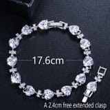 Pera CZ Big Heart Crystal Party Bracelet B098