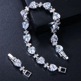 Pera CZ Big Heart Crystal Party Bracelet B098