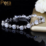 Pera CZ Big Heart Crystal Party Bracelet B098