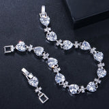 Pera CZ Big Heart Crystal Party Bracelet B098