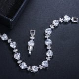 Pera CZ Big Heart Crystal Party Bracelet B098