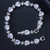Pera CZ Big Heart Crystal Party Bracelet B098