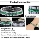 Pera CZ Women Charm Bracelet Green and Cubic Zirconia Silver Bangle