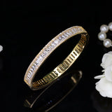 Pera Indian Dubai Bridal Wedding Gift Big Cubic Zircon Baguette Bracelet