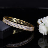 Pera Indian Dubai Bridal Wedding Gift Big Cubic Zircon Baguette Bracelet