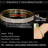 Pera Indian Dubai Bridal Wedding Gift Big Cubic Zircon Baguette Bracelet