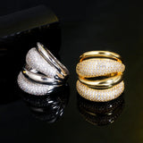 Pera CZ Zircon Silver Multilayer Resizable Wedding Rings for Women