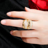 Pera CZ Zircon Silver Multilayer Resizable Wedding Rings for Women