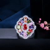 Colorful Cubic Zirconia Wedding Bands for Brides