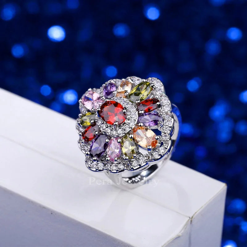 Colorful Cubic Zirconia Wedding Bands for Brides