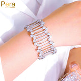 Pera CZ Link Chain Big Bracelet Bangle Wedding Jewelry