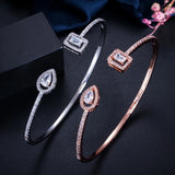 Pera Mirco Pave Open Cuff Cubic Zirconia Bangle for Women Z037