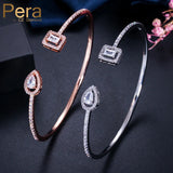 Pera Mirco Pave Open Cuff Cubic Zirconia Bangle for Women Z037