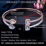 Pera Mirco Pave Open Cuff Cubic Zirconia Bangle for Women Z037