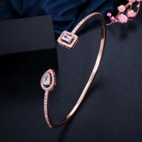 Pera Mirco Pave Open Cuff Cubic Zirconia Bangle for Women Z037