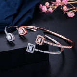 Pera Mirco Pave Open Cuff Cubic Zirconia Bangle for Women Z037