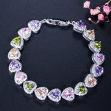 Romanric Heart Shape CZ Bangles & Bracelets For Women B068